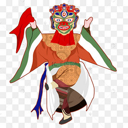 春节少数民族藏族跳大神过年习俗