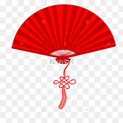 红色扇子折扇created with snap商用农历新年祥云中国风扇形文字框