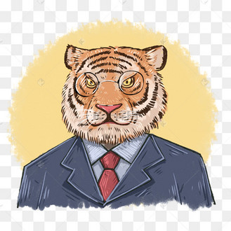 虎年春节老虎商务正装boss招聘头像