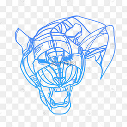 蓝色科技机械虎虎头虎年