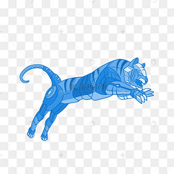 蓝色虎年科技老虎机械虎