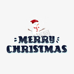 雪人圣诞雪人免抠艺术字图片_merryChristmas字体设计