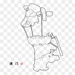 澳门城市旅游线描地图