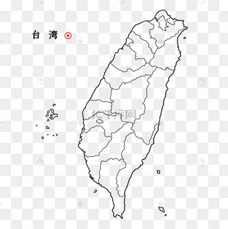 台湾线描地图