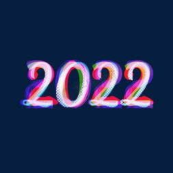 2022年彩色酷炫故障风创意字体设计2022