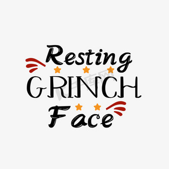 红色英文艺术字图片素材_svg手绘我在这里休息英文艺术字红色插画