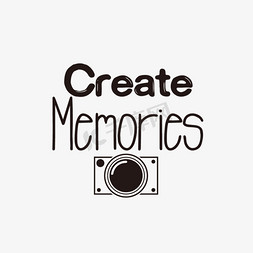 波普相机免抠艺术字图片_svg卡通黑色创造回忆英文字母手绘相机插画