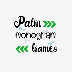 复古的框架免抠艺术字图片_黑色棕榈会标框架短语svg艺术字