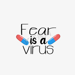 svg恐惧是病毒黑色艺术字英文字母卡通插画元素