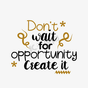 手绘创造机会简约艺术字svg