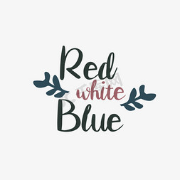 白色手绘免抠艺术字图片_svg手绘蓝色白色红色黑色英文字母字体设计插画