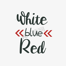 svg手绘蓝色白色红色黑色英文字母字体设计插画