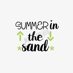 沙滩上的树免抠艺术字图片_svg夏天在沙滩上黑色艺术字英文字母卡通插画元素