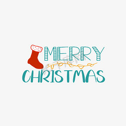 圣诞老人快乐免抠艺术字图片_svg手绘圣诞节快乐黑色英文字母线描插画