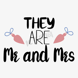 黑色先生和夫人短语svg艺术字