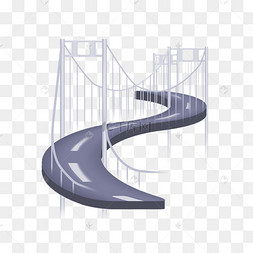跨海大桥桥梁微立体插画s型立交17