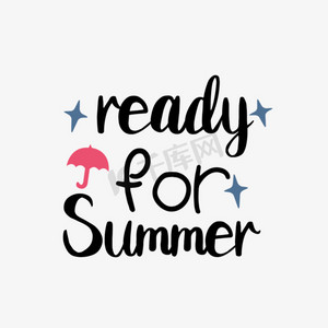 雨伞简约夏天即将来临svg艺术字句子