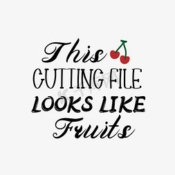 樱桃花枝免抠艺术字图片_svg这个切割文件看起来像水果手绘红色樱桃
