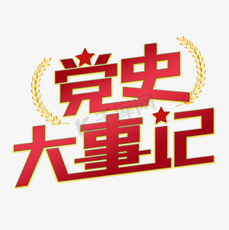 党史大事记红色创意艺术字