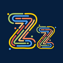 创意字母Zz卡通线条