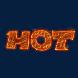 hot水印免抠艺术字图片_hot火焰字体