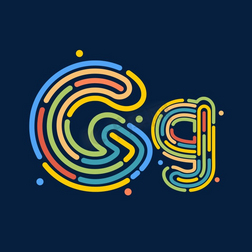 创意卡通线条字母gg