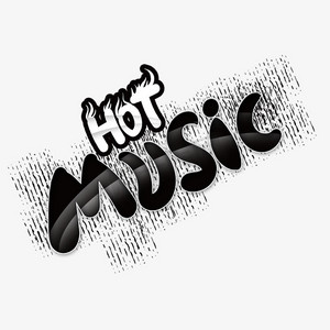 黑白简洁文艺风音乐主题musichot艺术字