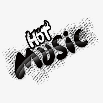 黑白简洁文艺风音乐主题musichot艺术字