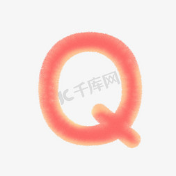 Q免抠艺术字图片_卡通红色绒毛字母Q