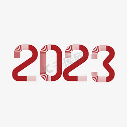 红色创意新年免抠艺术字图片_2023新年红色创意艺术字