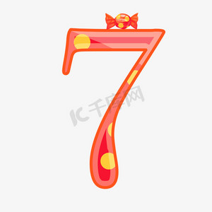 卡通零食糖果圣诞节数字7