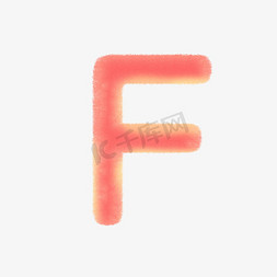f免抠艺术字图片_卡通红色绒毛字母F