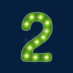 炫酷灯光绿色数字2