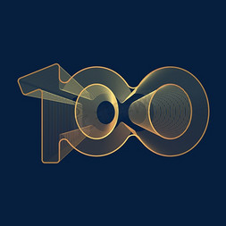 100周年线条几何艺术字