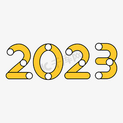 2023卡通几何线条艺术字