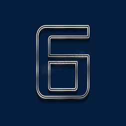 酷炫质感线条光影创意海报艺术字倒计时数字6