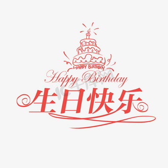 生日快乐字形设计图片