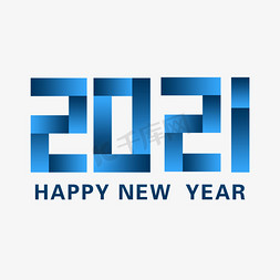 蓝色2021免抠艺术字图片_2021蓝色折纸立体艺术字