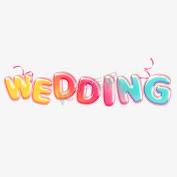 wedding婚礼彩色艺术字
