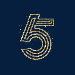 金色渐变光影大气海报商务庆典创意倒计时艺术字数字5