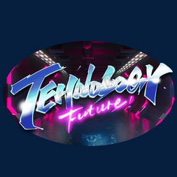 technology科技赛博朋克未来感艺术字体