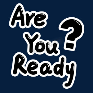 卡通黑色手写are you ready创意艺术字