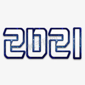 蓝色科技2021炫丽艺术数字
