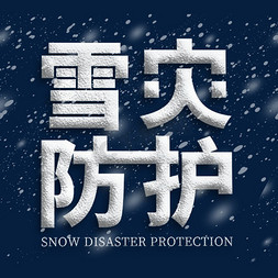 自然灾害雪灾免抠艺术字图片_白色的雪灾防护