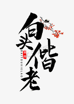 白头偕老书法字体