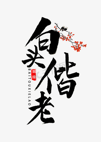 白头偕老书法字体
