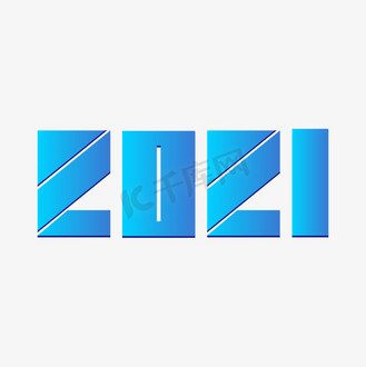 2021蓝色科技渐变字体