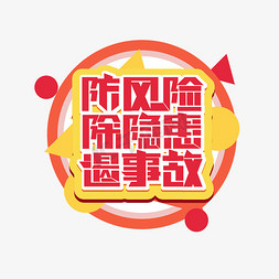 风险融资免抠艺术字图片_防风险-除隐患-遏事故创意艺术字设计