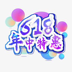 618年中特惠艺术字