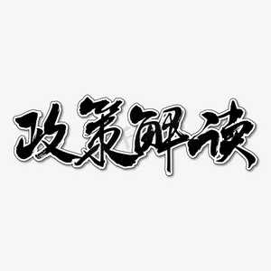 政策解读艺术书法字